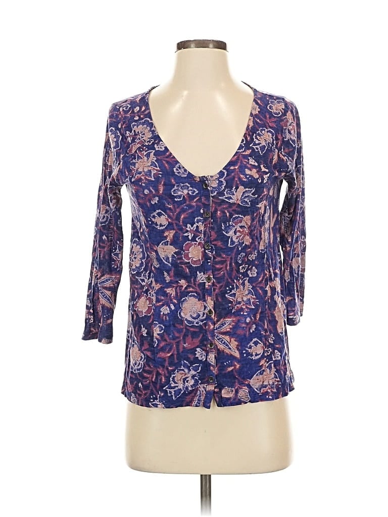 Pre-owned Lucky Brand 3/4 Sleeve Blouse In Purple