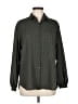 Max Studio 100% Polyester Houndstooth Green Long Sleeve Blouse Size M - photo 1