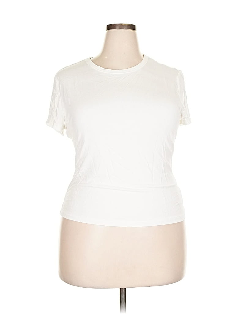 Pre-owned Shein Curve Short Sleeve T-shirt In White