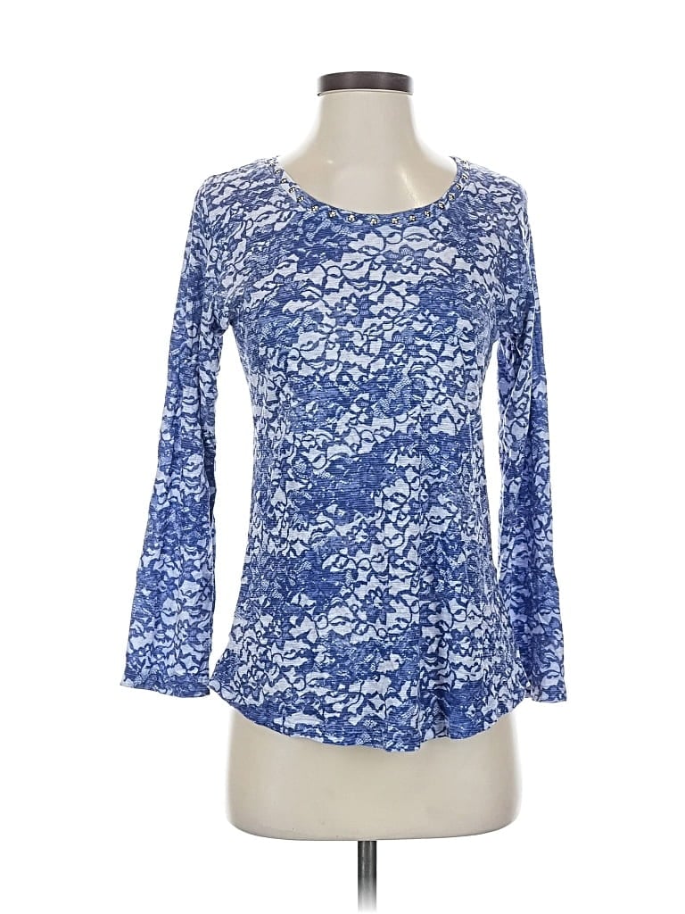 Pre-owned David Cline 3/4 Sleeve T-shirt In Blue