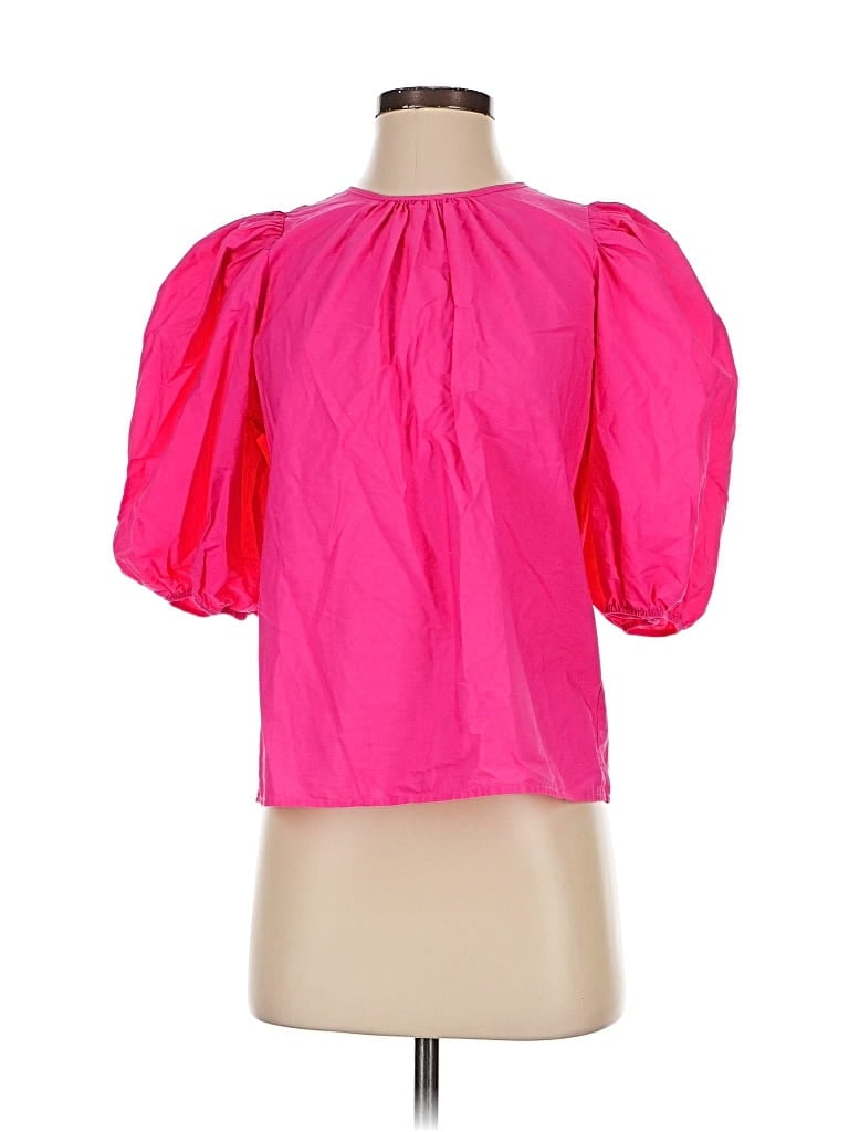 Pre-owned H&m Short Sleeve Blouse In Pink