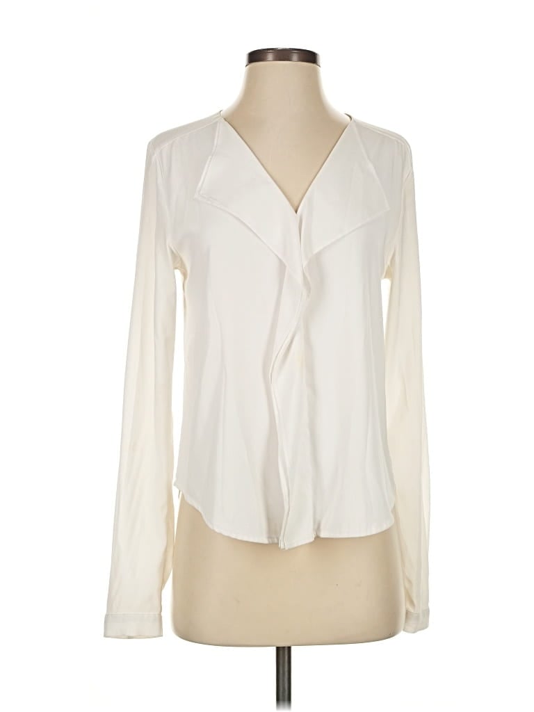 Pre-owned Calvin Klein Long Sleeve Blouse In White