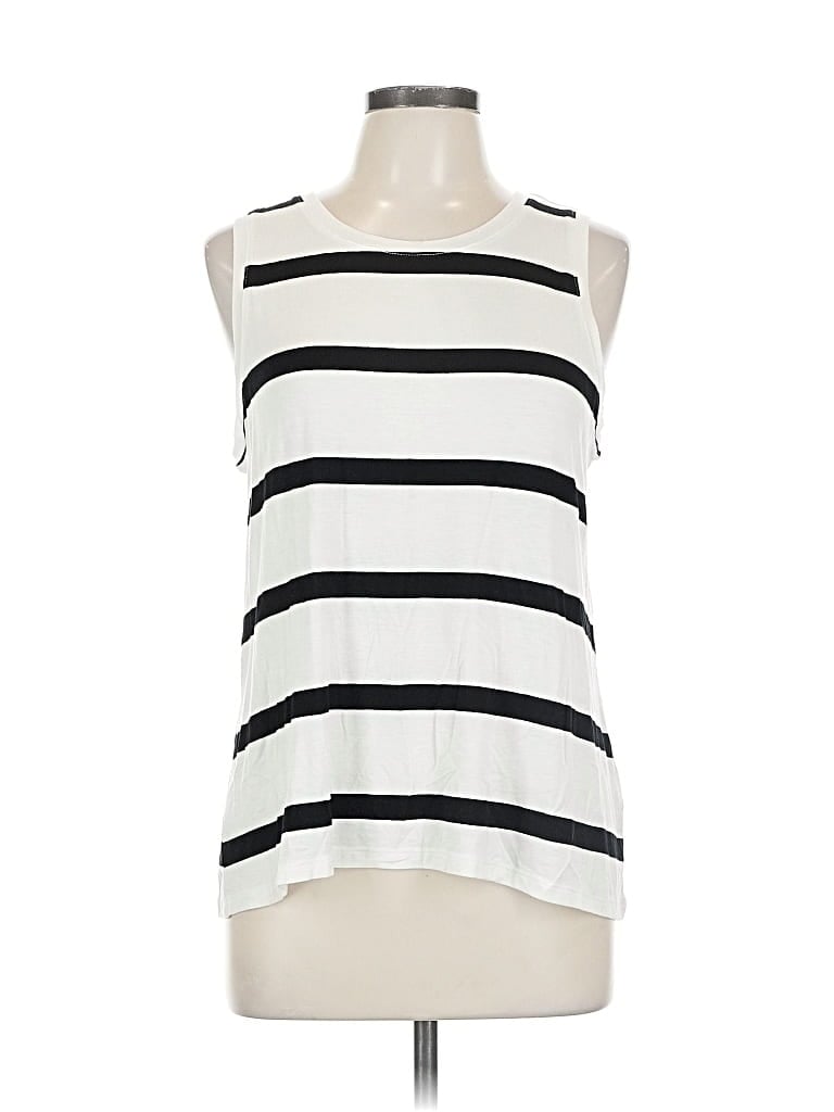 Pre-owned Halogen Sleeveless Blouse In White