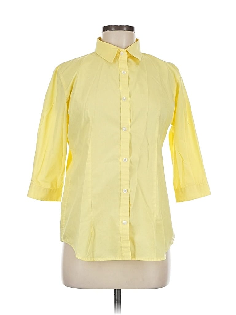Pre-owned Unbranded 3/4 Sleeve Blouse In Yellow