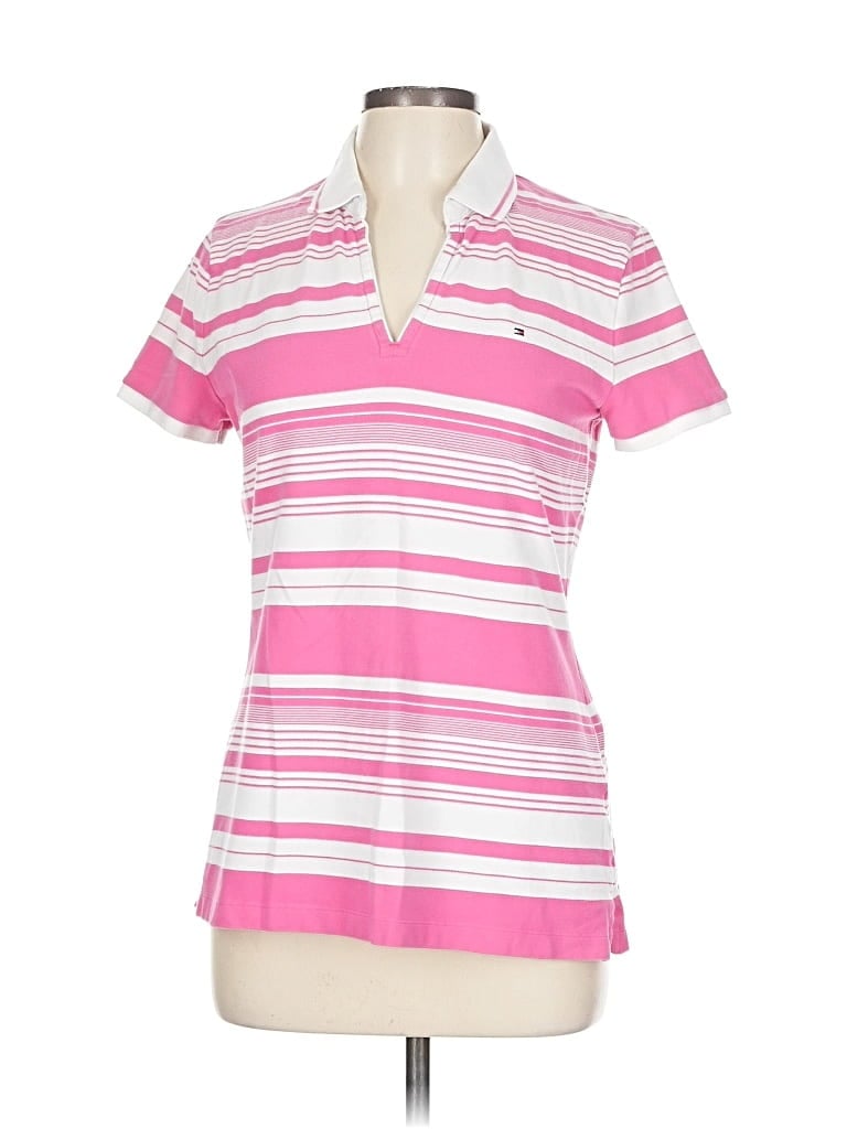 Pre-owned Tommy Hilfiger Short Sleeve Polo Shirt In Pink
