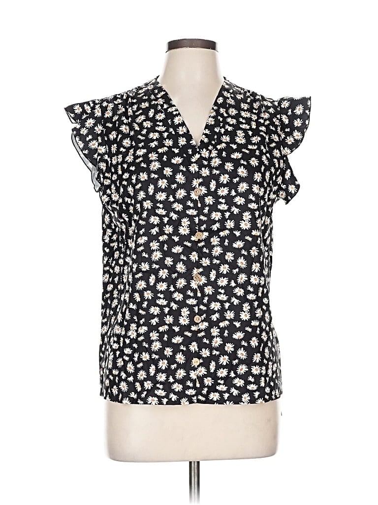 Emery Rose Short Sleeve Blouse In Multi