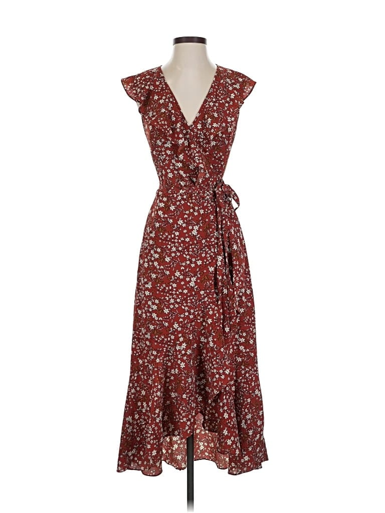 Pre-owned Max Studio Casual Dress In Burgundy