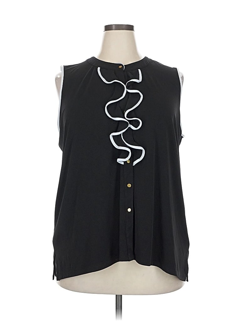 Pre-owned Cable & Gauge Sleeveless Blouse In Black