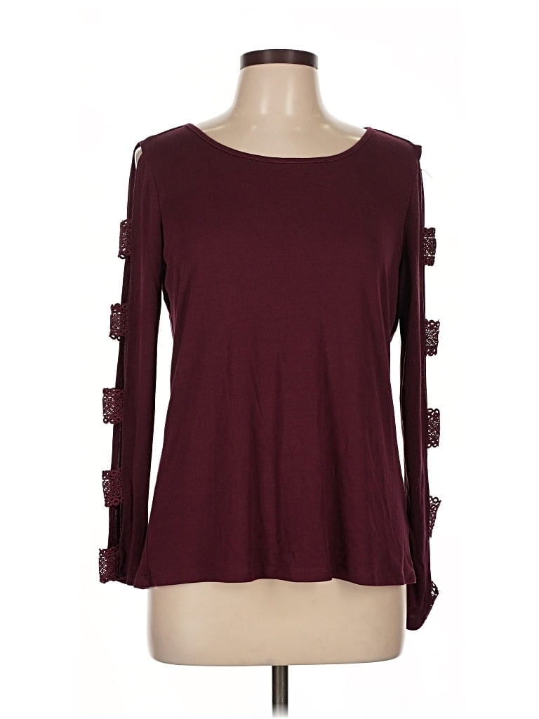 Pre-owned Love Scarlett 3/4 Sleeve T-shirt In Burgundy