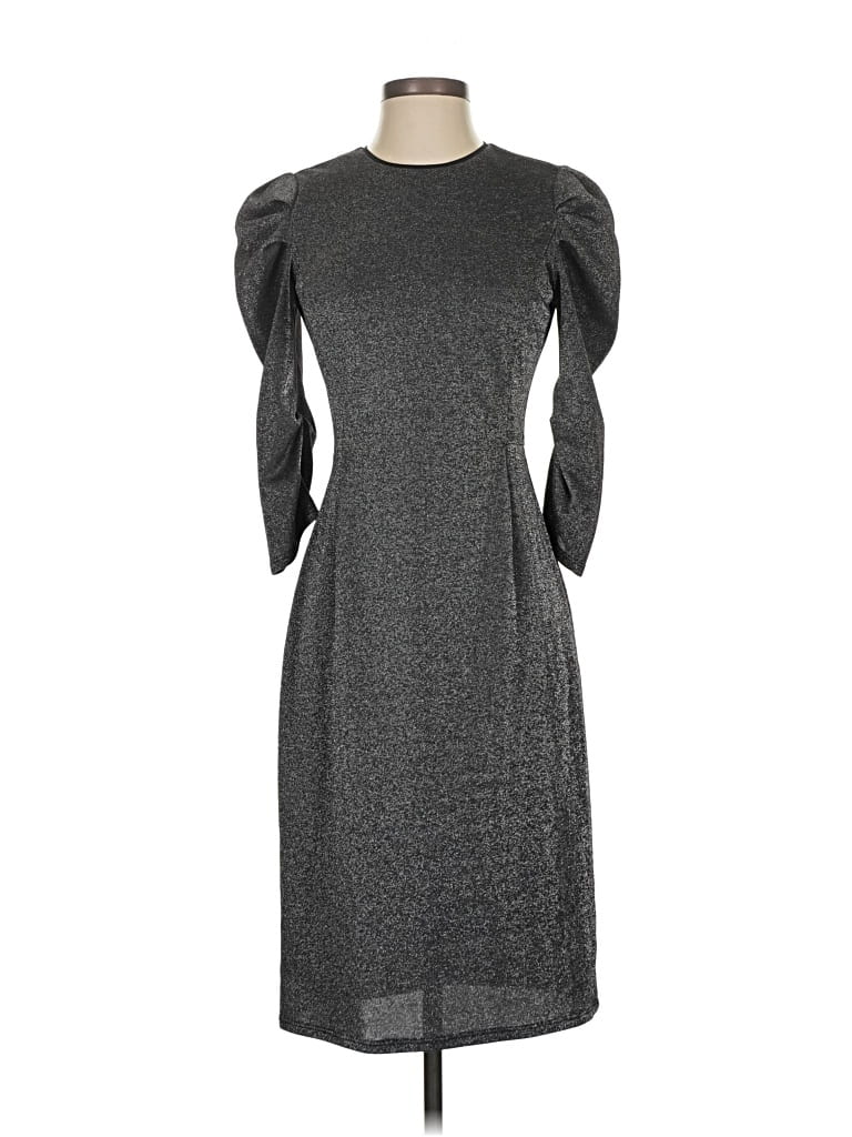 Pre-owned Halston Cocktail Dress In Gray