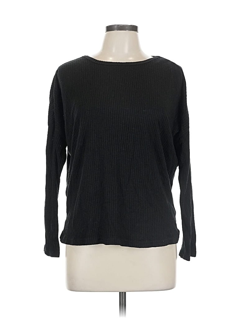 Pre-owned Shein Long Sleeve Top Black Crew Neck Tops