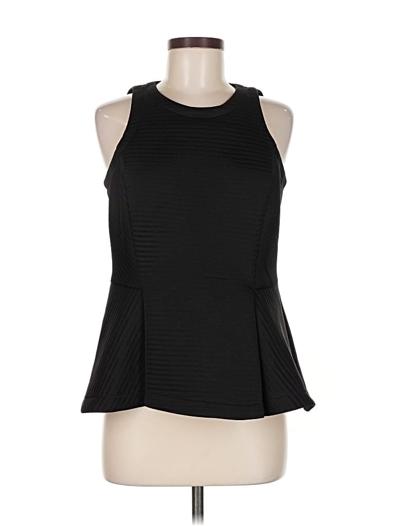 Pre-owned W By Worth Sleeveless Top Black Solid Pattern Halter Neckline Tops