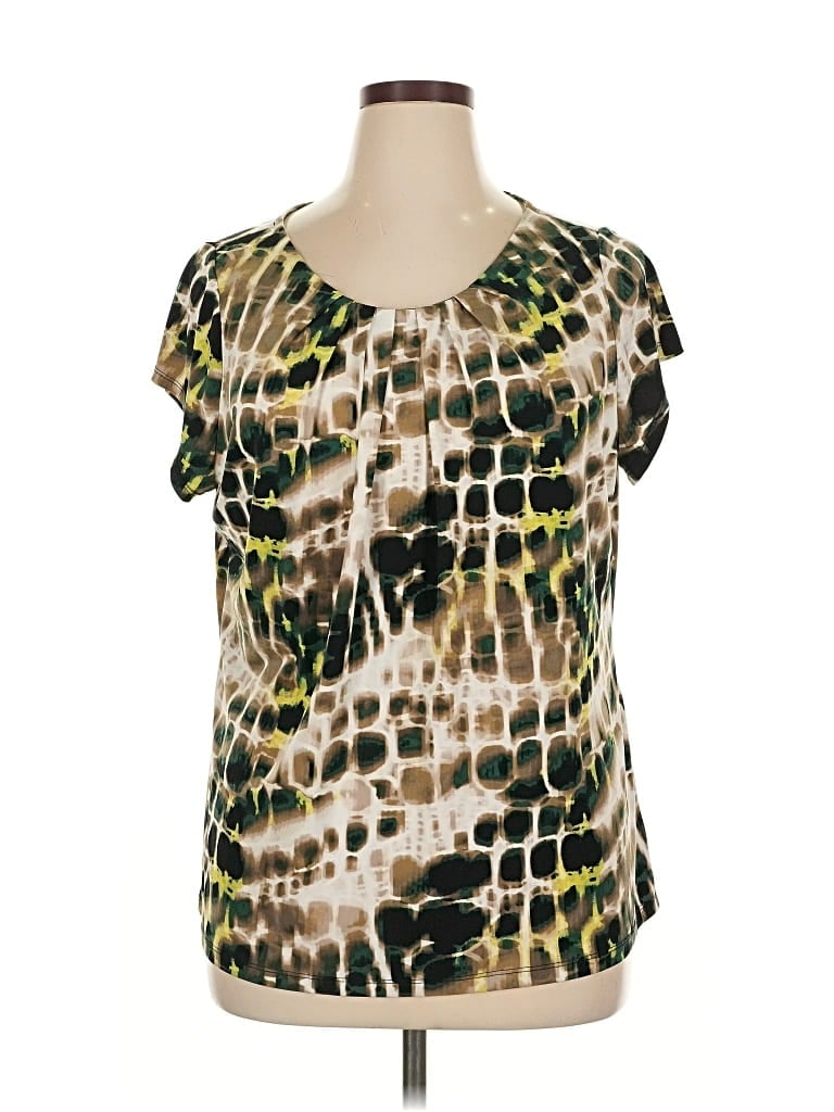 Pre-owned Worthington Short Sleeve Blouse In Green
