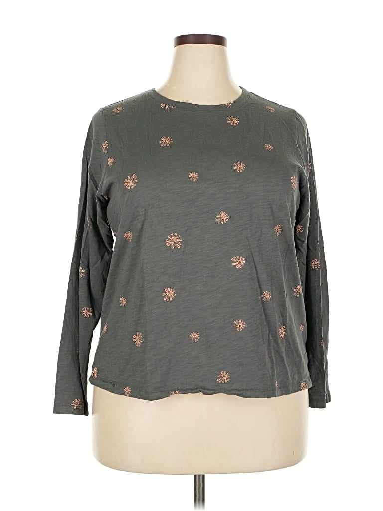 Pre-owned Sonoma Goods For Life 3/4 Sleeve T-shirt In Gray