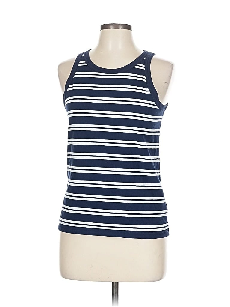 Pre-owned Everlane Tank Top Blue Halter Neckline Tops