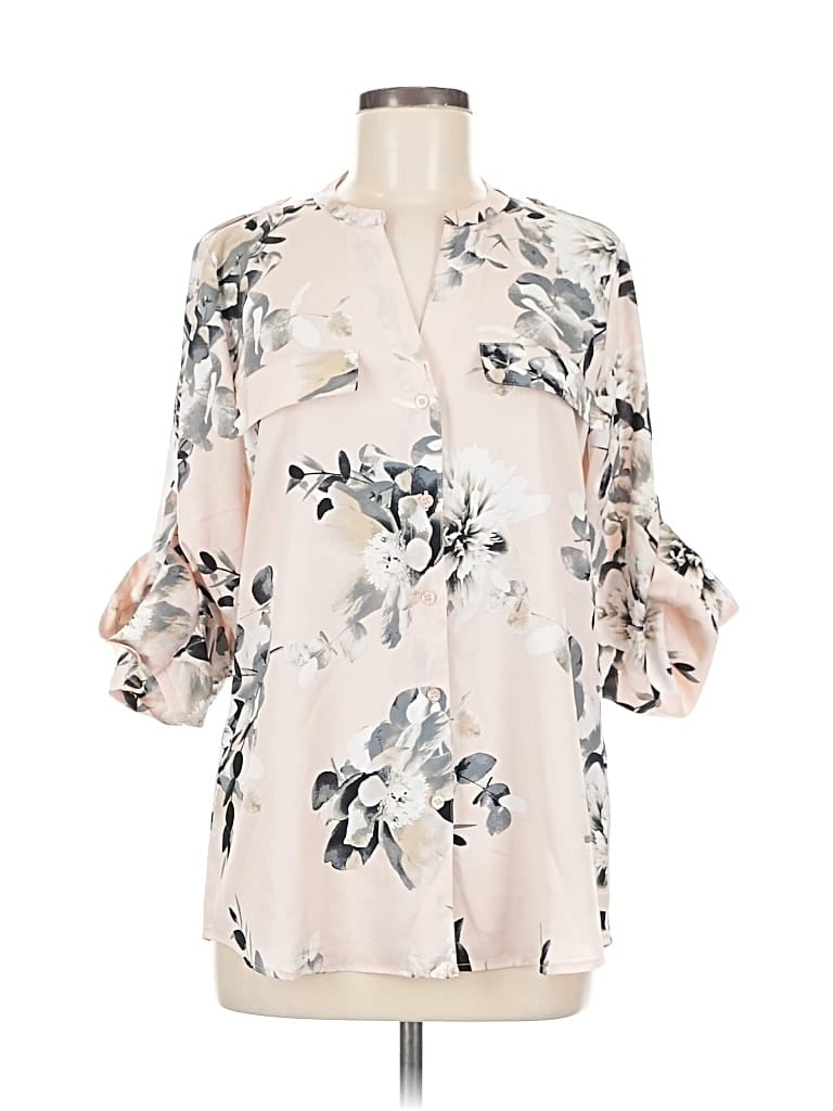 Pre-owned Calvin Klein 3/4 Sleeve Blouse In White