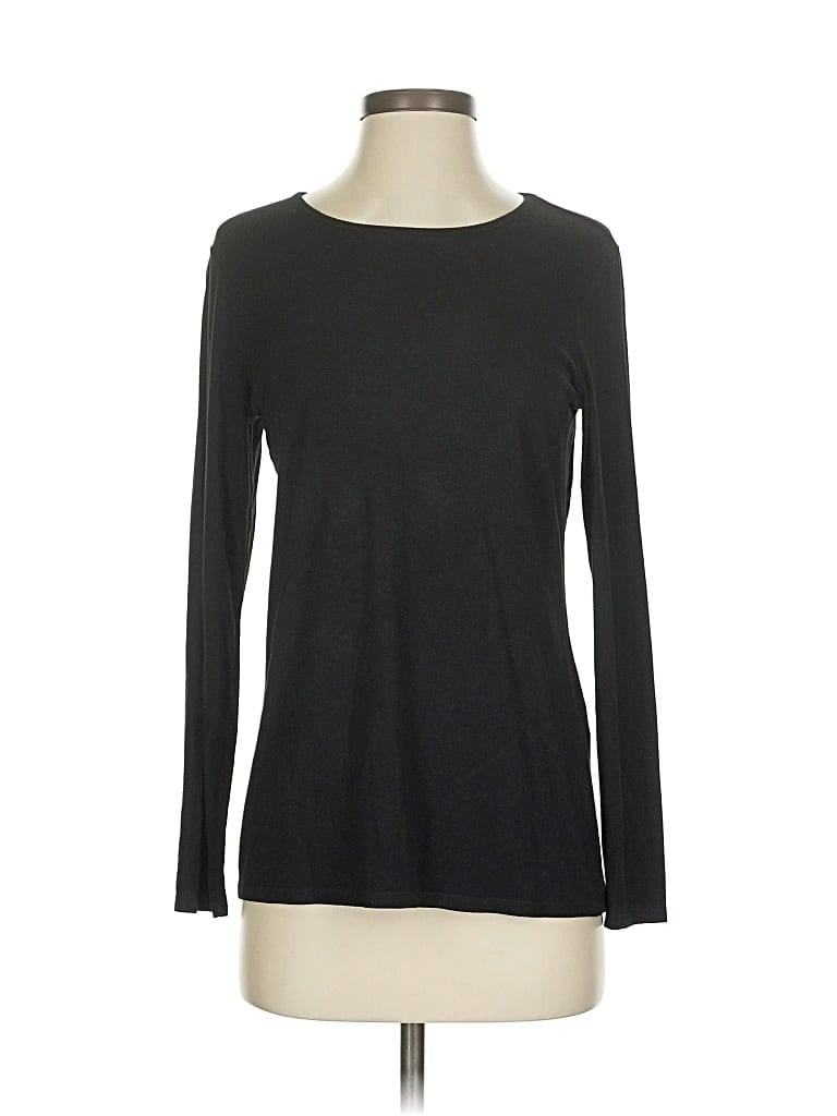 Pre-owned Chico's Long Sleeve T-shirt In Black
