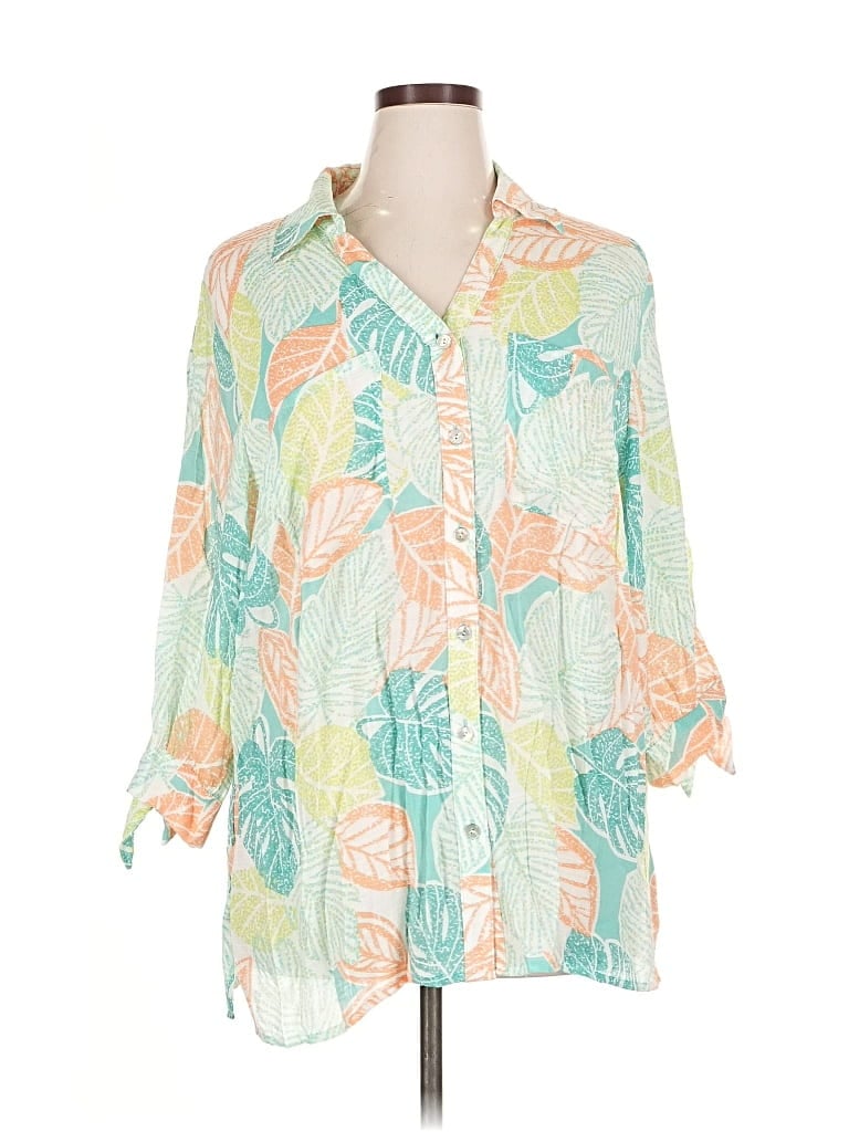 Pre-owned Ruby Rd. 3/4 Sleeve Blouse In Green