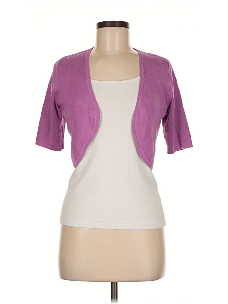 Pre-owned Roz & Ali Cardigan Sweater In Purple
