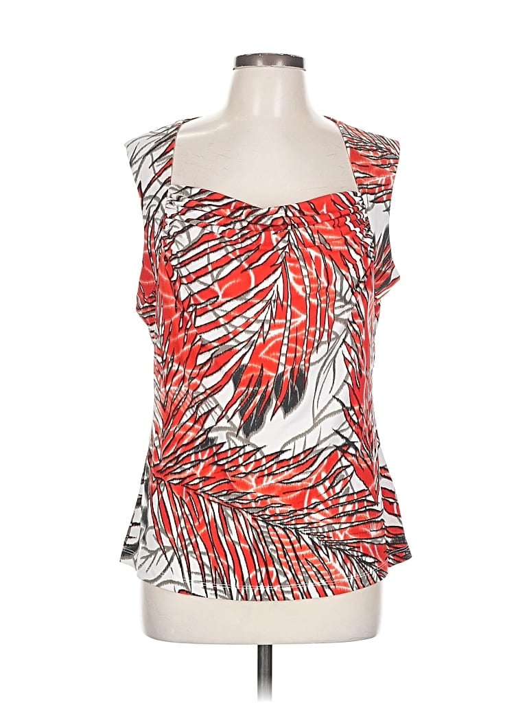 Pre-owned Kasper Sleeveless Blouse In Red