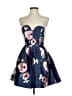 Windsor 100% Polyester Floral Blue Cocktail Dress Size 1 - 2 - photo 1
