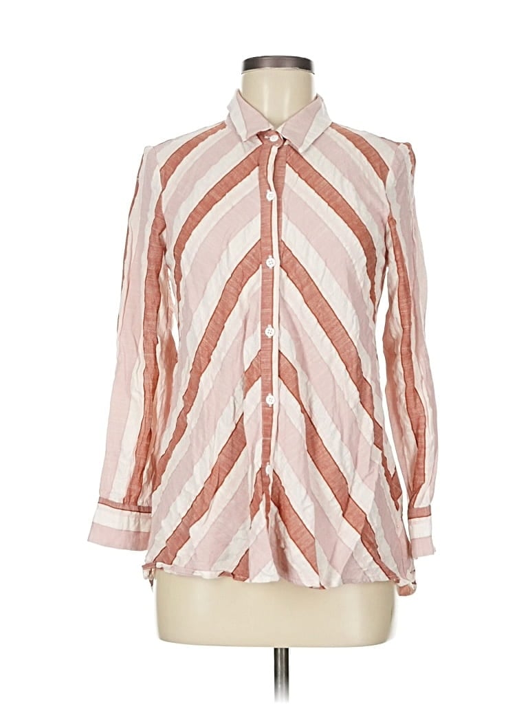 Pre-owned Lela Rose Long Sleeve Blouse In Pink