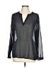 Ann Taylor 100% Polyester Gray Long Sleeve Blouse Size L - photo 1