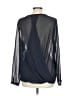 Ann Taylor 100% Polyester Gray Long Sleeve Blouse Size L - photo 2