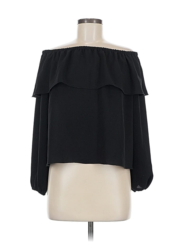 Pre-owned Wilfred 3/4 Sleeve Blouse In Black