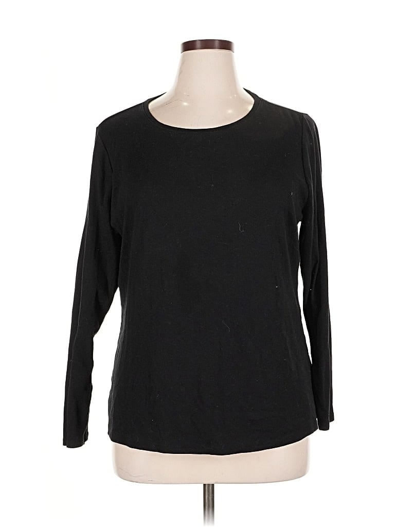 Pre-owned Lane Bryant 3/4 Sleeve T-shirt In Black