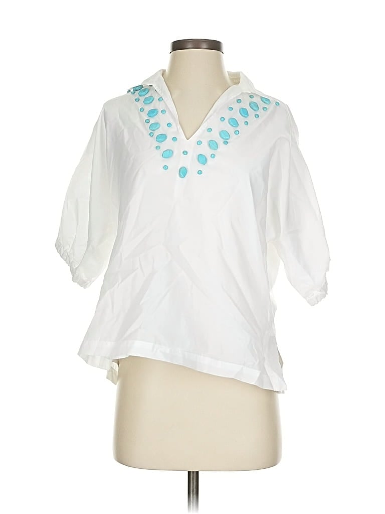 Emily Mccarthy 3/4 Sleeve Blouse In Blue
