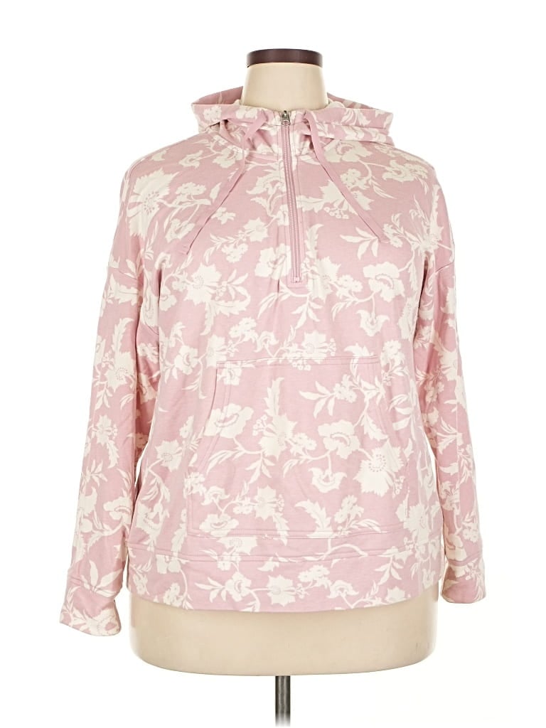 Pre-owned Croft & Barrow Pullover Hoodie In Pink