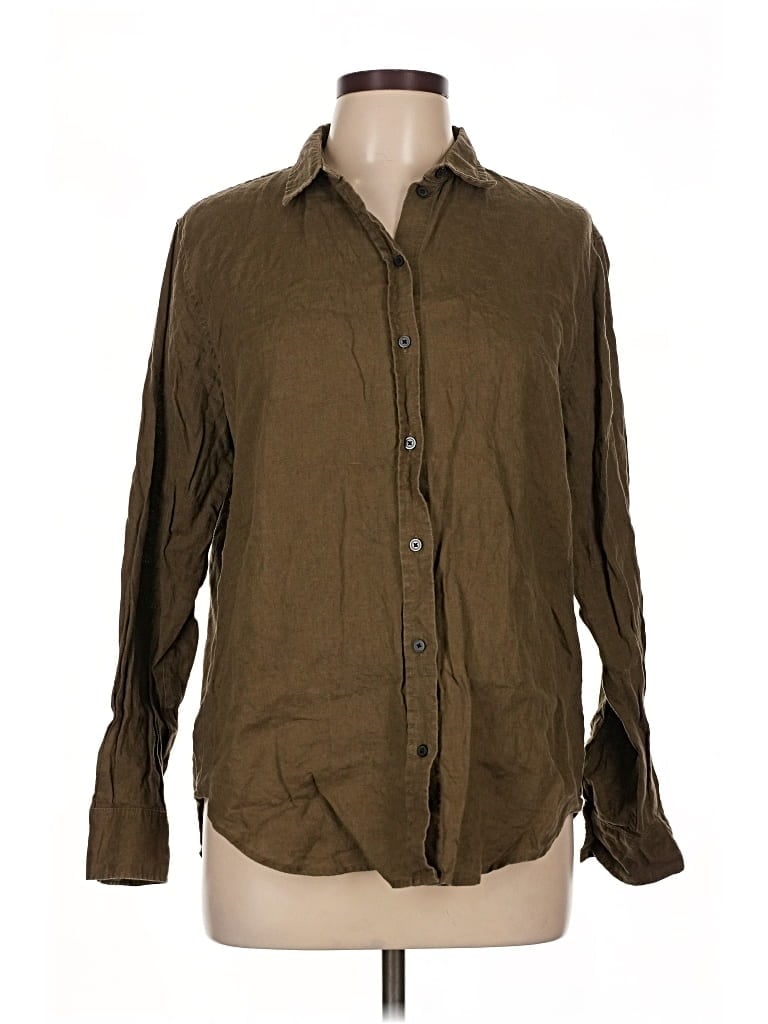 Pre-owned Everlane Long Sleeve Button Down Shirt In Brown