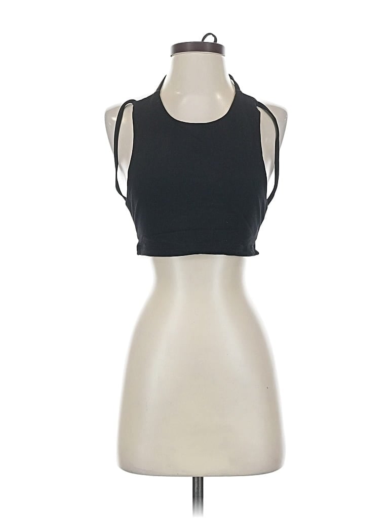 Pre-owned White Fox Sleeveless Top Black Halter Neckline Tops