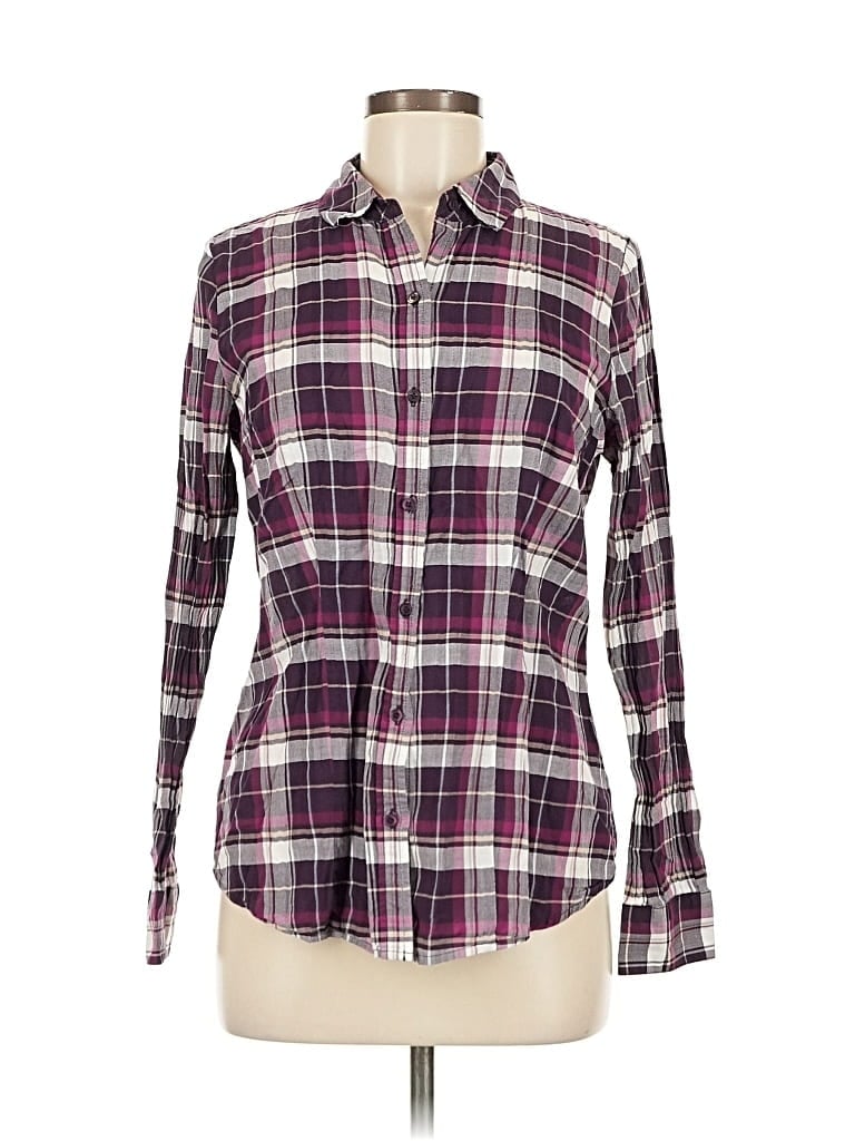 Pre-owned The Limited Long Sleeve Button Down Shirt In Burgundy