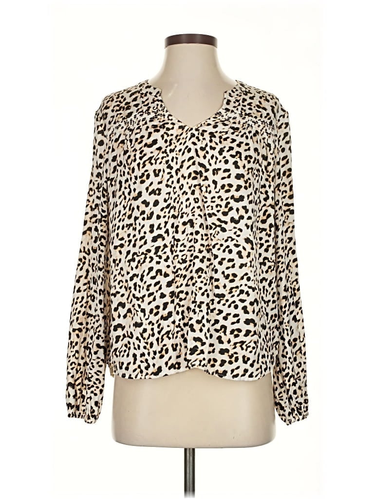 Pre-owned Banana Republic Long Sleeve Blouse In White