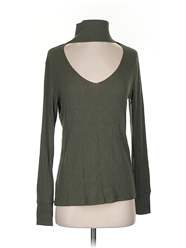 Pre-owned Lna Long Sleeve Turtleneck In Green