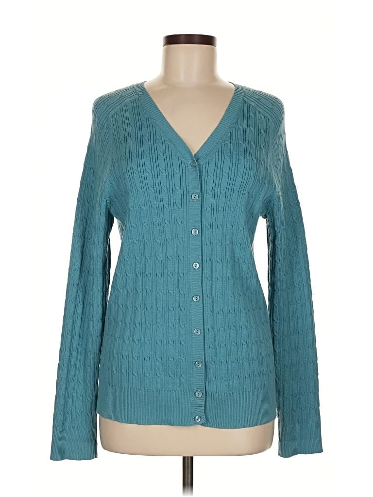 Pre-owned Croft & Barrow Cardigan Sweater In Blue