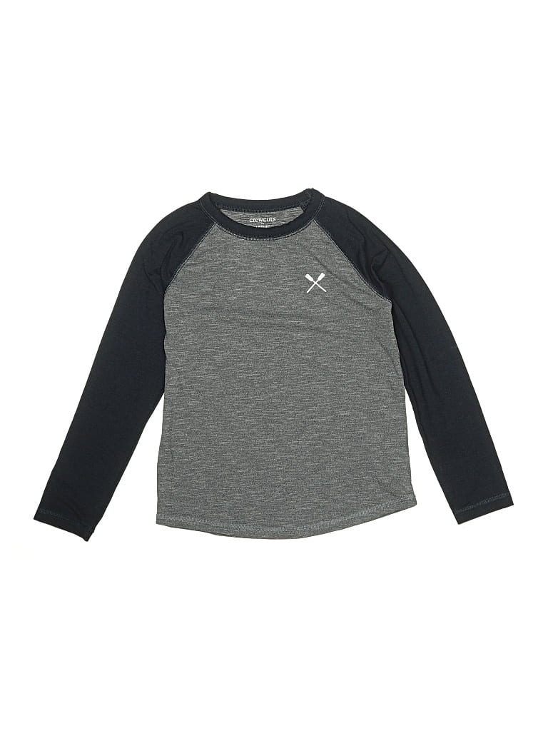Pre-owned Crewcuts Outlet Kids' 3/4 Sleeve T-shirt In Gray