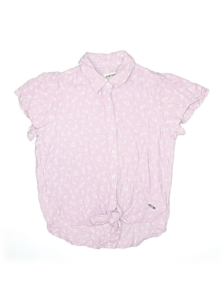Pre-owned Justice Kids' Short Sleeve Blouse In Pink