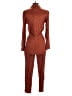 On 34th 100% Rayon Metallic Brown Orange Jumpsuit Size XXS - photo 2