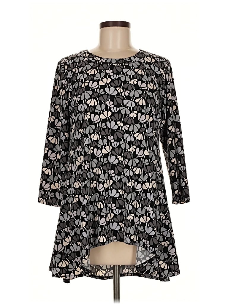 Pre-owned Anne Klein 3/4 Sleeve Blouse In Black