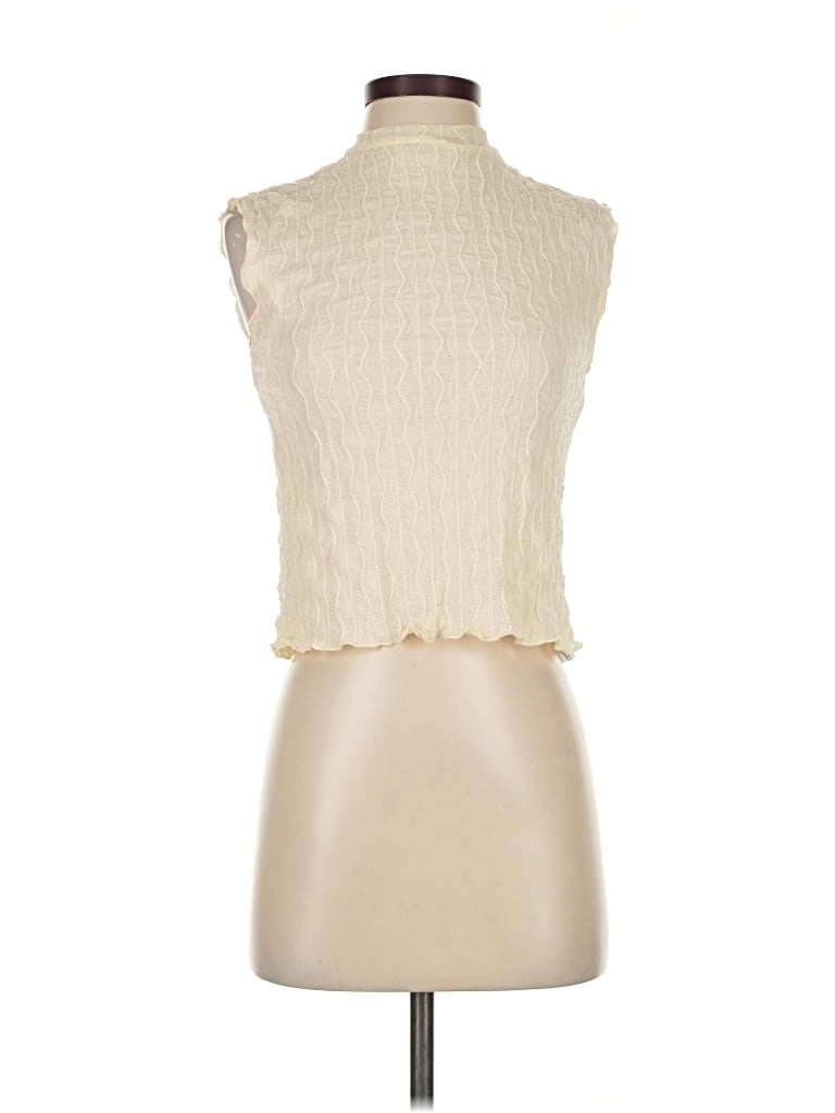 Pre-owned Find Me Now Short Sleeve Turtleneck In White