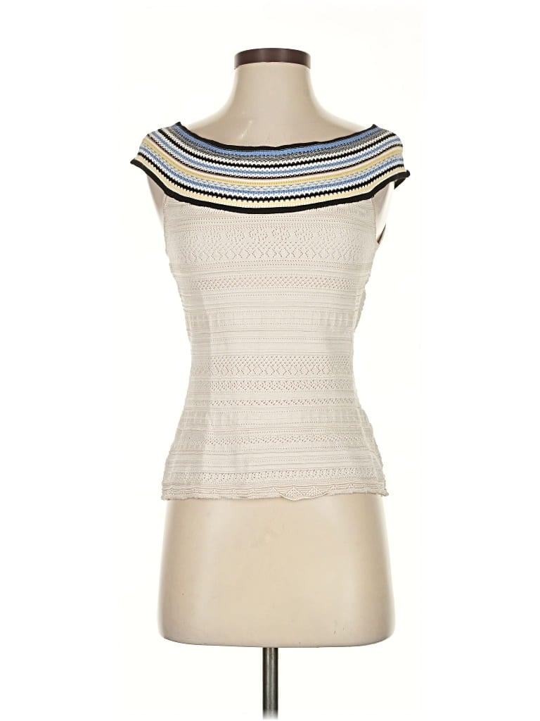 Pre-owned White House Black Market Pullover Sweater In White