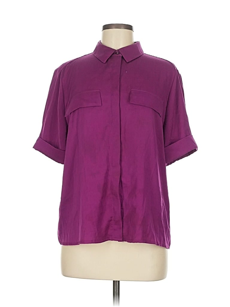 Pre-owned Chico's Short Sleeve Blouse In Purple