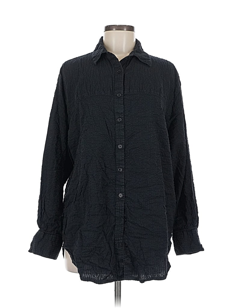 Pre-owned And Now This Long Sleeve Button Down Shirt In Black