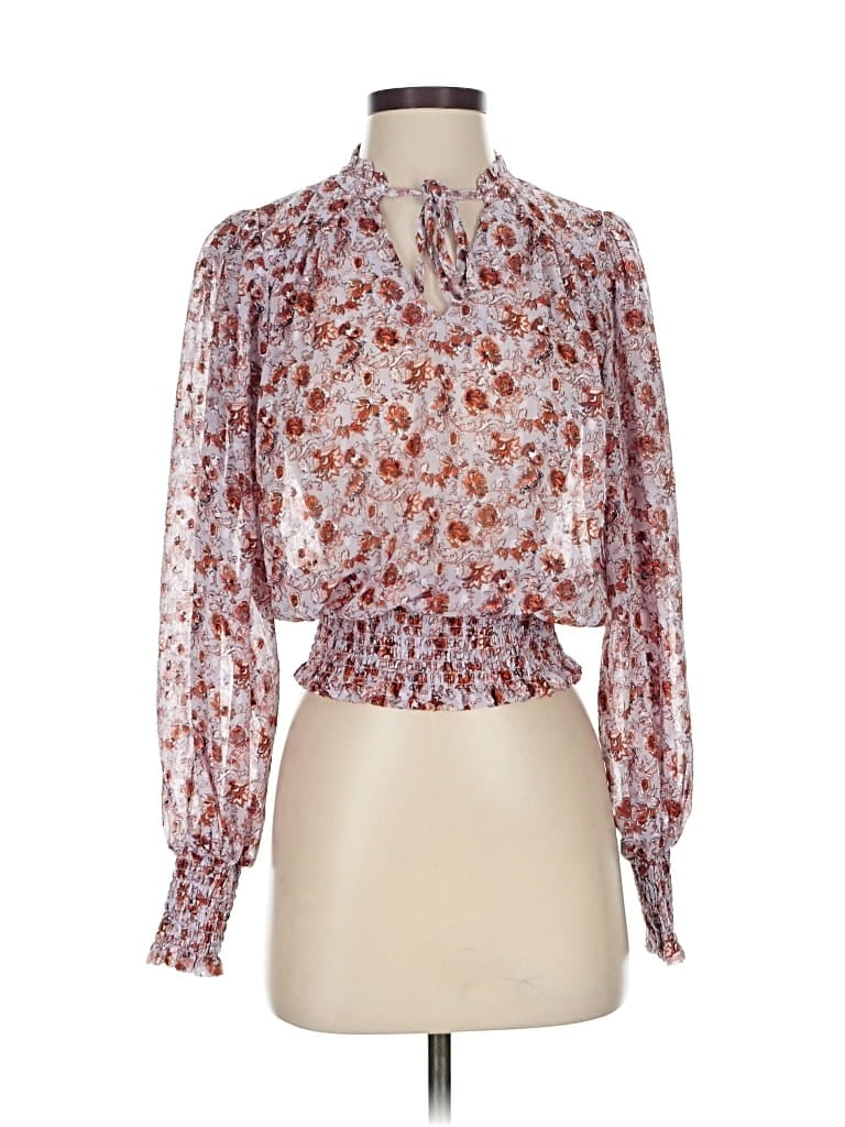 Pre-owned Rachel Zoe Tjx Long Sleeve Blouse In Burgundy