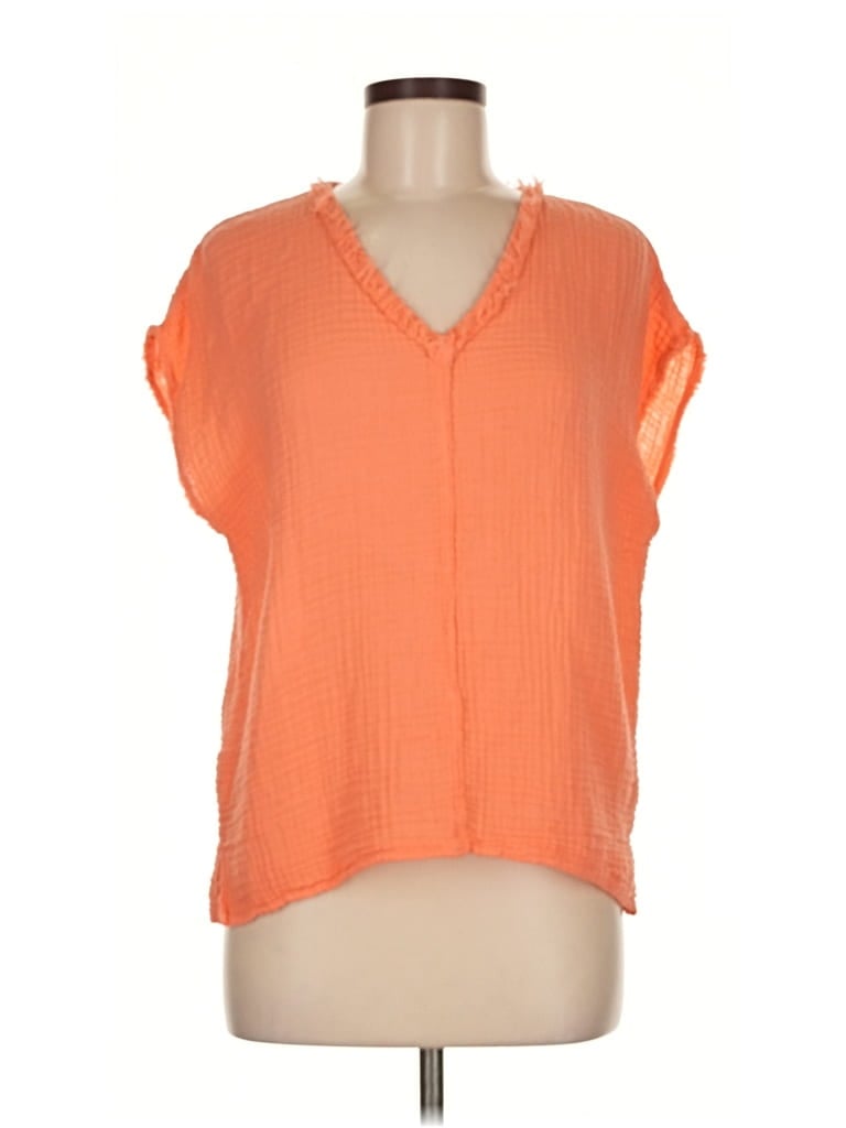Pre-owned Michael Stars Short Sleeve Blouse In Orange