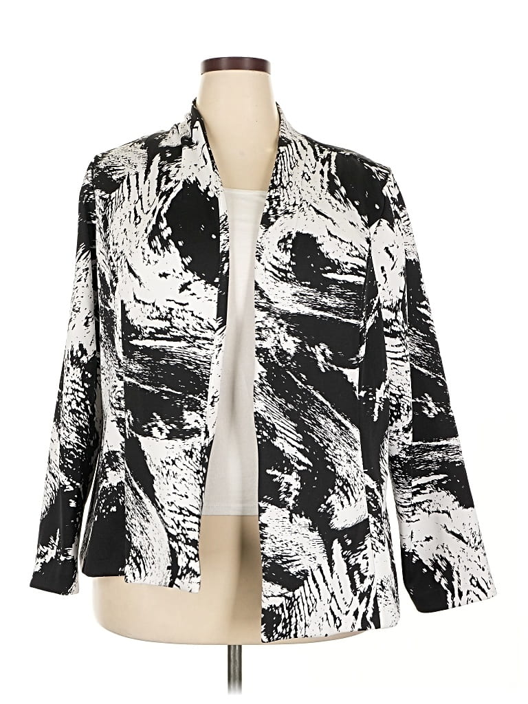 Pre-owned Ashley Stewart Blazer Jacket In White