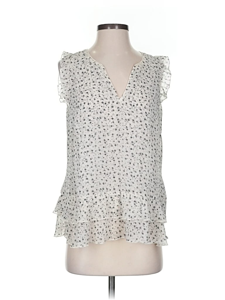 Pre-owned Cabi Sleeveless Blouse In White